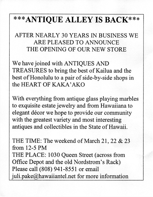 Antique Alley is Back